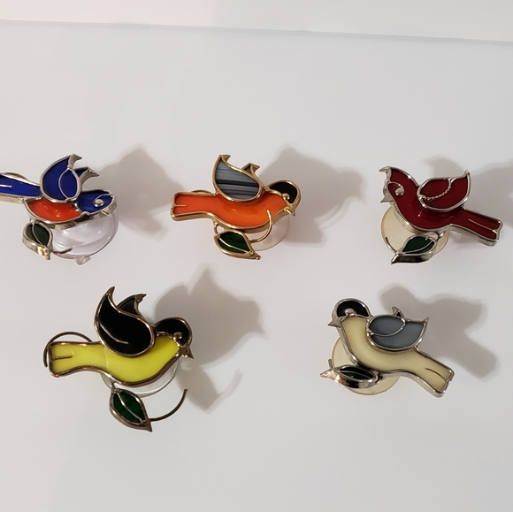 Stain Glass Bird Suncatcher Set Of 5